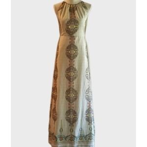 MM Couture by Miss Me Multi Color Paisley Long Dress Boho Glamour‎ Size M